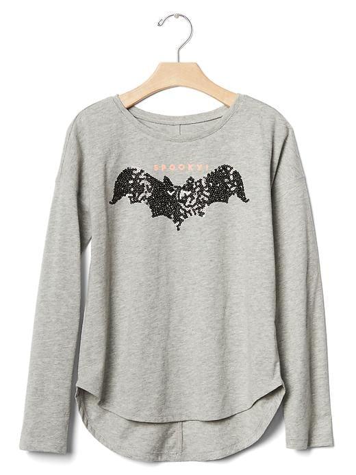 Gap Embellished Halloween Hi Lo Tee - Grey Heather