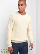 Gap Men Shaker Stitch Crewneck Sweater - Cream