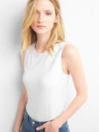 Gap Sleeveless Zip Shell Top - White