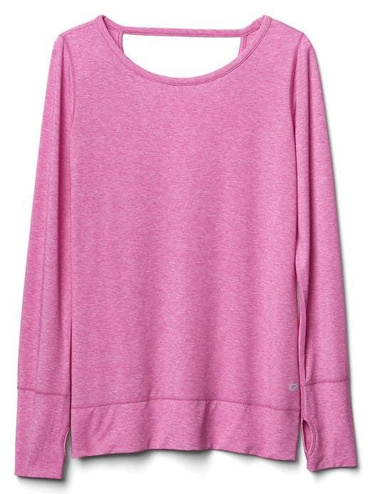 Gap Women Gapfit Breathe Long Sleeve Ballet Tee - Happy Pink