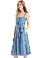 Gap Women Tencel Tier Midi Dress - Medium Indigo