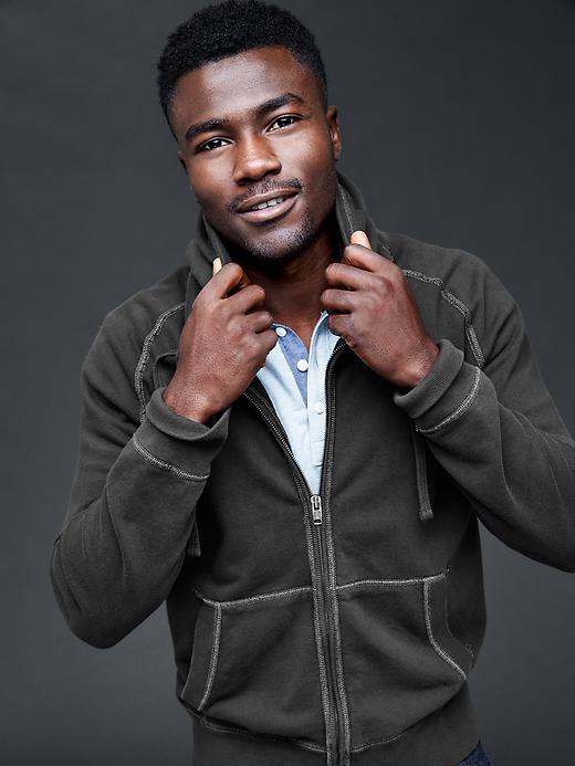 Gap Men Sun Wash Zip Hoodie - Moonless Night