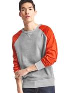 Gap Men Colorblock Baseball Sweatshirt - Grenadine Orange