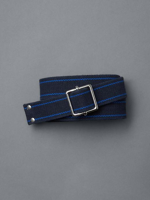 Gap Men Stripe Fabric Belt - New Classic Navy
