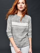 Gap Women Active Stripe Crew Sweatshirt - Grey Space Dye