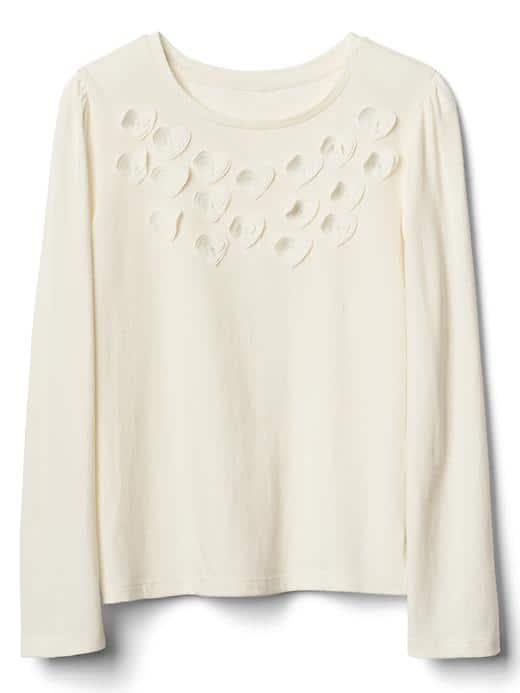 Gap Heart Applique Tee - Ivory Frost