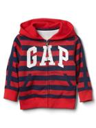 Gap Logo Stripe Zip Hoodie - Pure Red