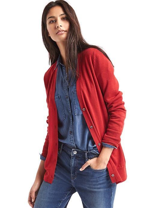 Gap Women Merino Wool Cardigan - Red