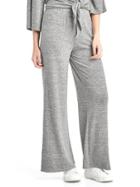 Gap Women Softspun Knit Wide Leg Pants - Light Grey Marle