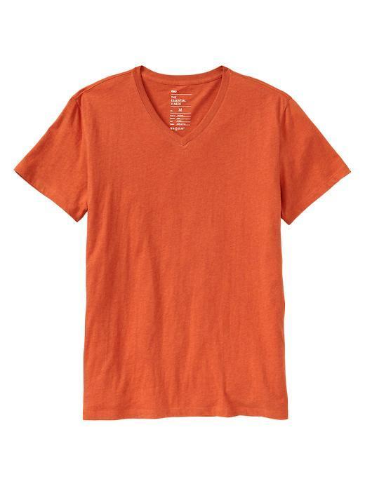 Gap Essential V Neck T - Orange Heather