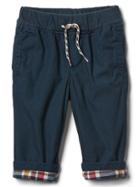 Gap Flannel Lined Poplin Pants - Indigo Slate