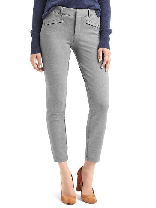 Gap Women Double Knit Skinny Ankle Pants - Light Heather Grey