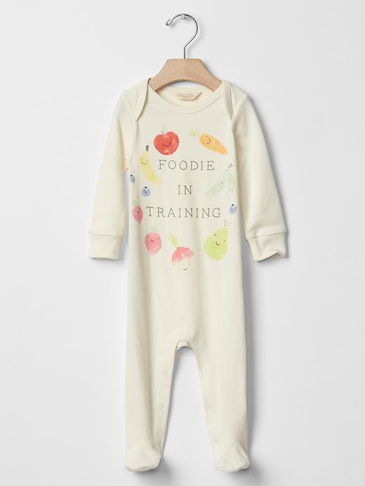 Gap Organic Foodie Graphic One Piece - Ivory Frost
