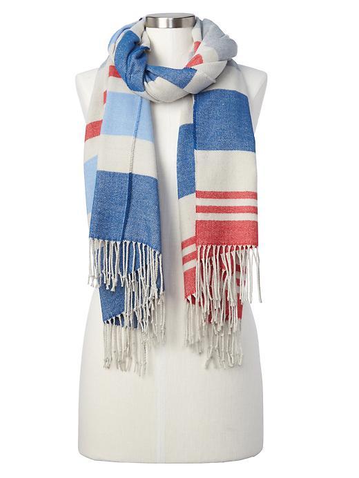 Gap Women Cozy Modal Stripe Scarf - Blue Grey