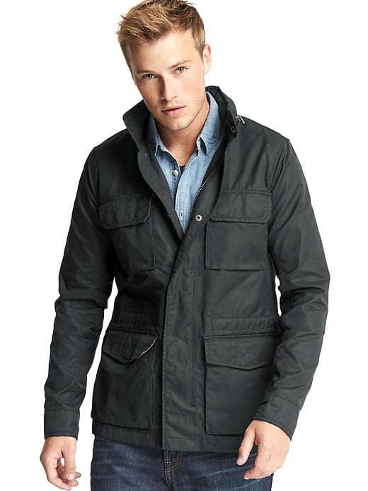 Gap Men Coated Fatigue Jacket - Moonless Night