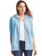 Gap Women French Terry Zip Hoodie - Blue Focus