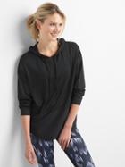 Gap Women Gapfit Mesh Jersey Hoodie - Black