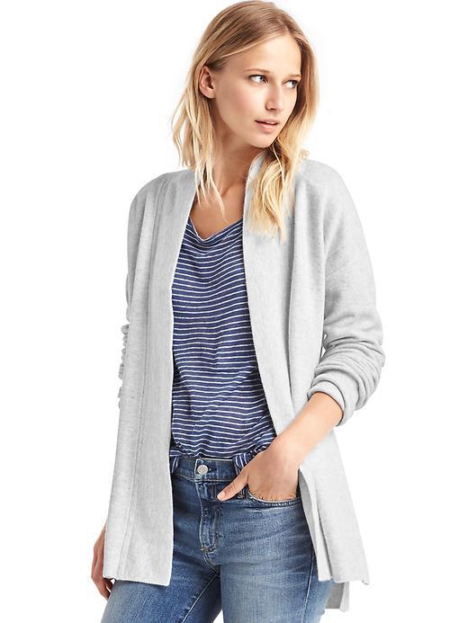 Gap Women Cozy Open Front Cardigan - Heather Grey