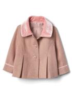 Gap Herringbone Pleat Coat - Dusty Pink