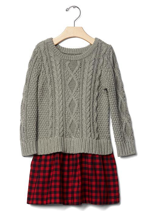 Gap Cable Knit Layer Dress - Light Heather Gray