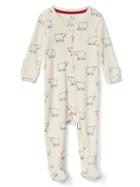 Gap Polar Bear Footed Zip One Piece - Ivory Frost
