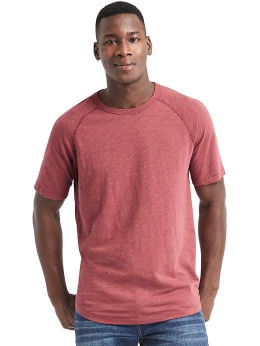 Gap Men Slub Jersey Crewneck Tee - Dark Red