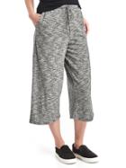 Gap Women Wide Leg Crop Slub Jersey Pants - Marled Heather Grey