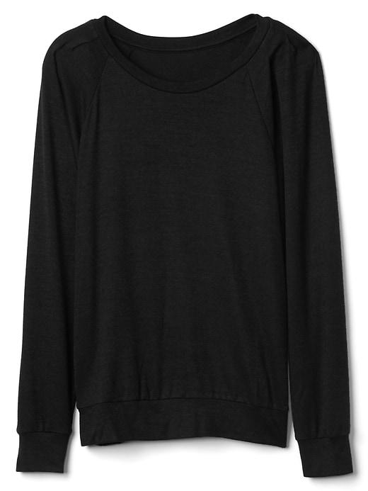Gap Softspun Pleated Raglan Top - Black