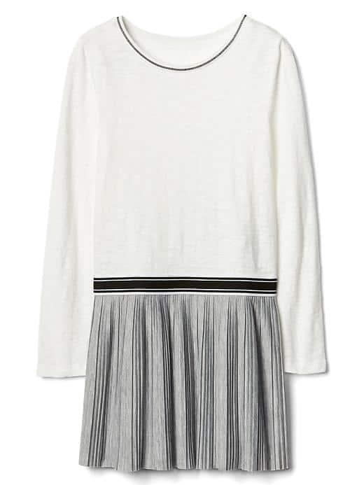 Gap Women Pleated Drop Waist Dress - White
