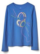 Gap Embellished Graphic Long Sleeve Tee - Belle Blue