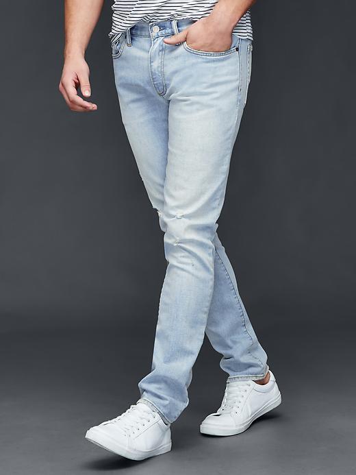 Gap Men Stretch 1969 Skinny Fit Jeans - Light Bleached