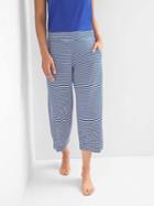 Gap Women Pure Body Modal Wide Leg Crop Pants - Blue Stripe