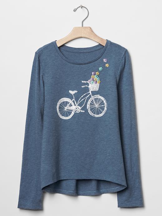 Gap Embellished Graphic Tee - Indigo Heather