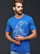 Gap Men Tailgate Surfrider Text Wave Graphic T Shirt - Blue Allure