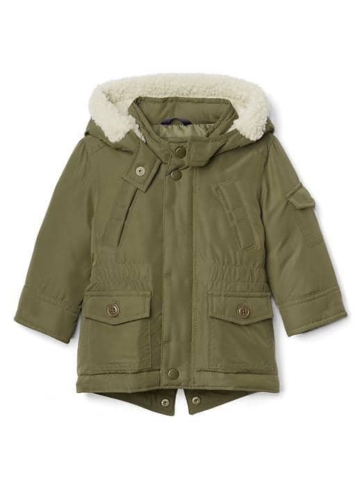 Gap Fishtail Puffer Parka - Gartland Green