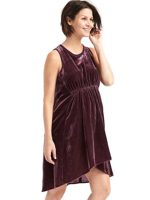 Gap Women Velvet Racerback Dress - Rich Wine