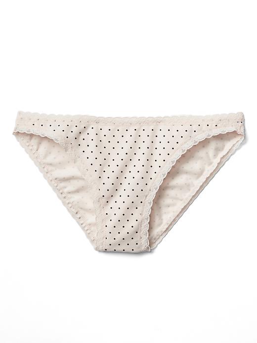 Gap Women Lace Trim Skinny Bikini - Dot Lt Pink