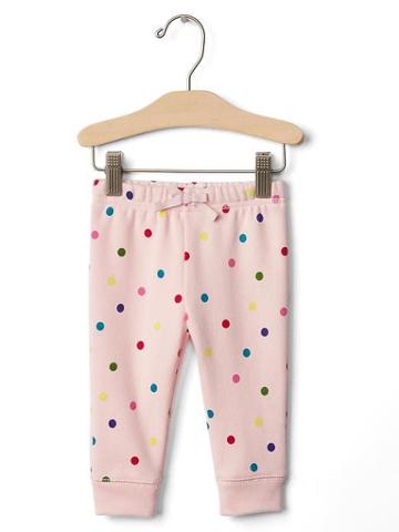 Gap Bright Dots Fleece Pants - Pink Cameo