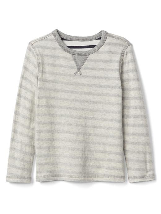 Gap Print Double Knit Tee - Grey Oatmeal