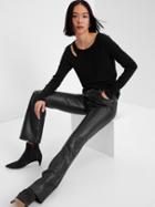 Mid Rise Faux-leather Baby Boot Pants
