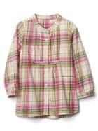 Gap Watermelon Plaid Button Tunic - Pink Plaid