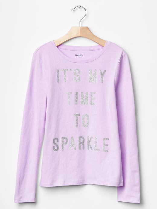Gap Glitter Graphic Tee - Gauzy Lilac