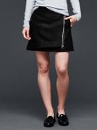 Gap Women Zip Wrap Mini Skirt - True Black