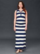 Gap Stripe Maxi Henley Dress - Blue Stripe