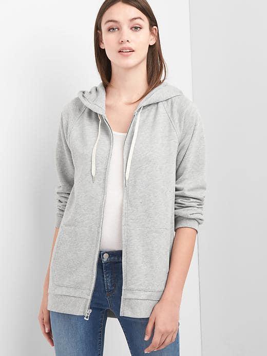Gap Women Oversize Fleece Hoodie - Light Heather Grey