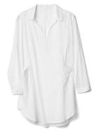 Gap Women Drapey Splitneck Shirtdress - White