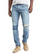 Gap Men Shadow Patch Skinny Fit Jeans - Indigo Patchwork