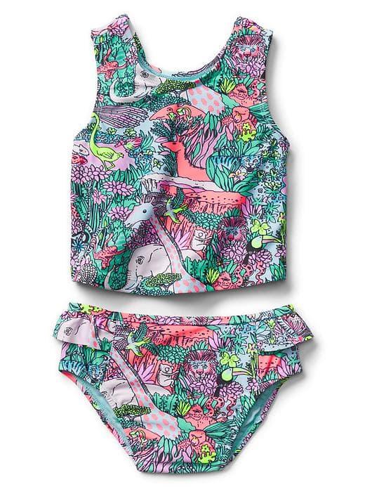 Gap Print Tank Swim Two Piece - Multi