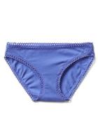 Gap Women Crochet Trim Bikini - Baja Blue