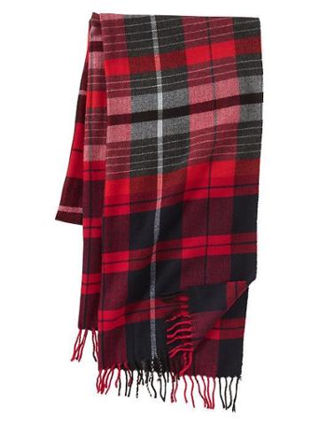 Gap Plaid Combo Scarf - Red